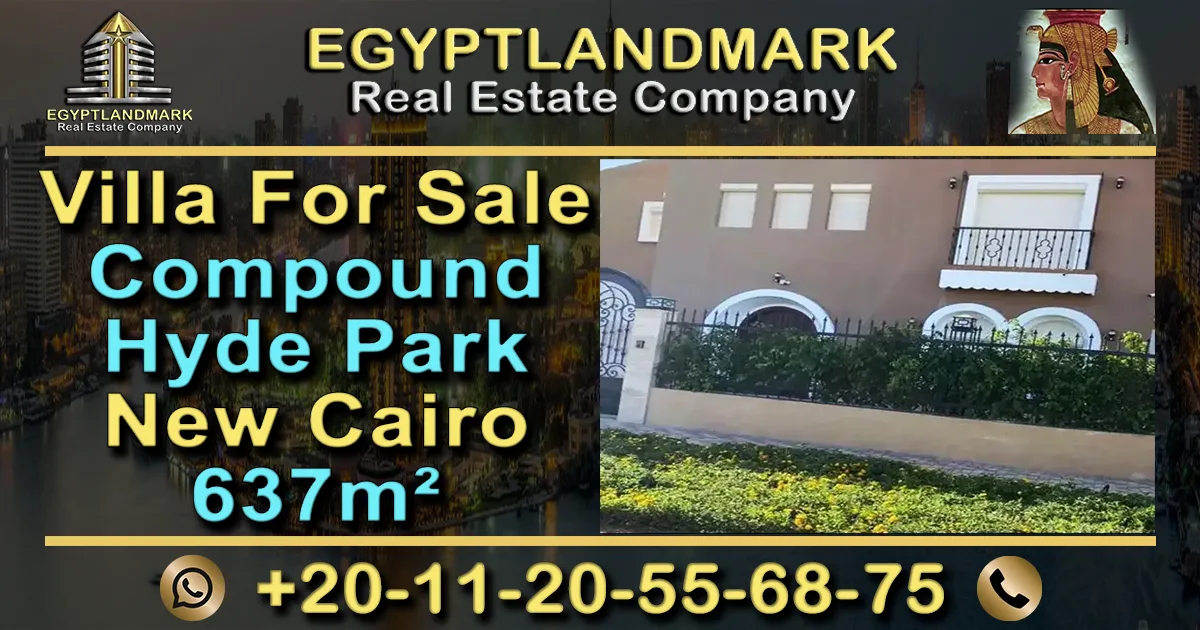 Villa For Sale in New Cairo Hyde Park Compound 637m²